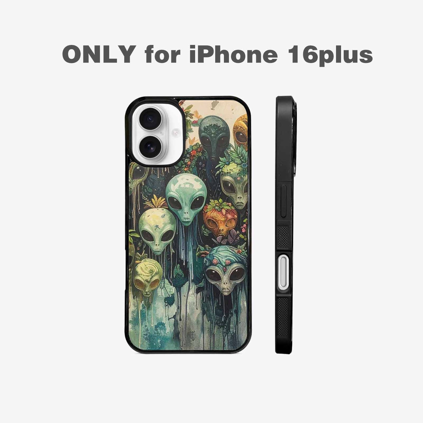 iPhone 16 Plus Case — Aliens Pattern Hundreds Of Sma Fvc, Custom Designed Case Cover