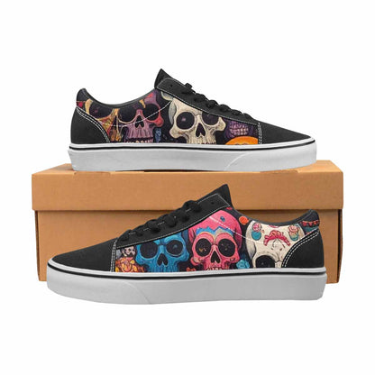 WOMEN'S Skulls (general) Lace-Up Canvas Kaleidoscope Sneakers