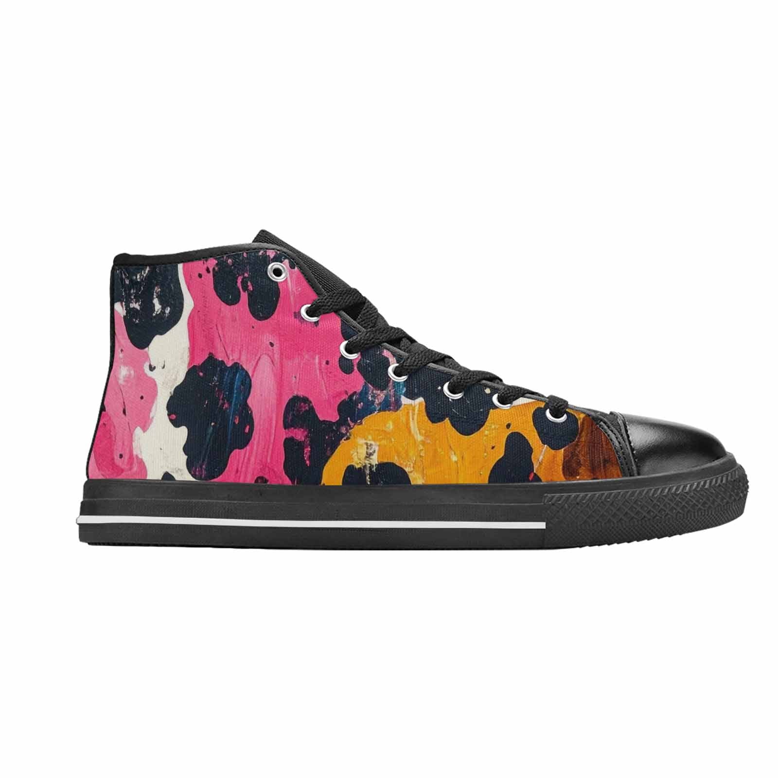 WOMEN'S Cow Animal Print High Top Canvas Cottagecore Shoes