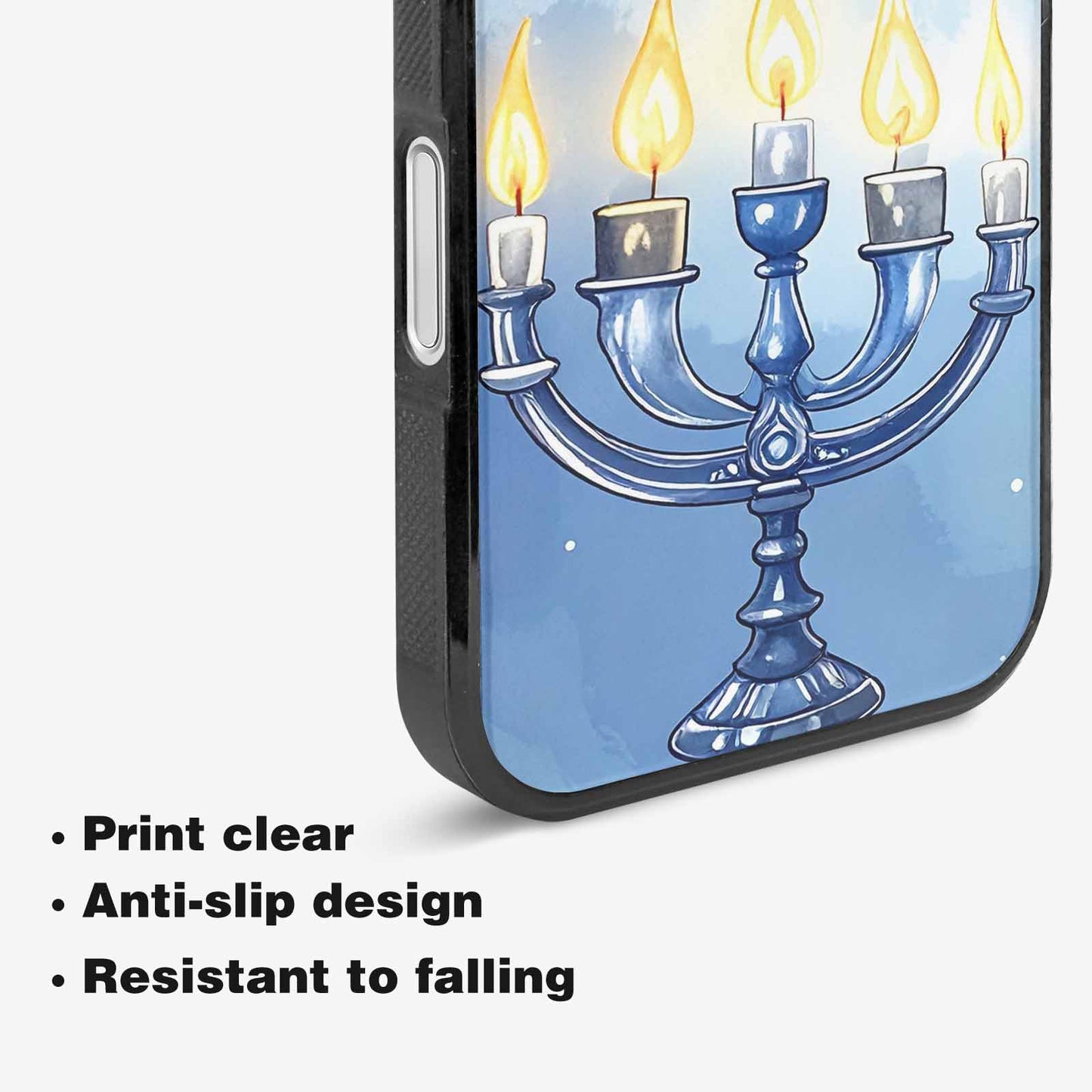 iPhone 16 Case — Hanukkah Menorah Pattern Seamless Repeat Jewish, Custom Art Phone Cover