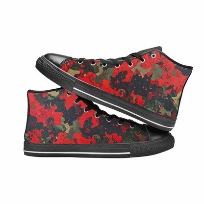 MEN'S Military Camouflage Blotch High Top Canvas Grunge Custom Shoes