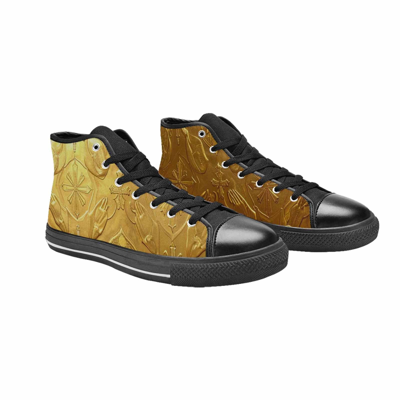 WOMEN'S Cross Faith Iconography High Top Canvas Wallpaper Art Sneakers