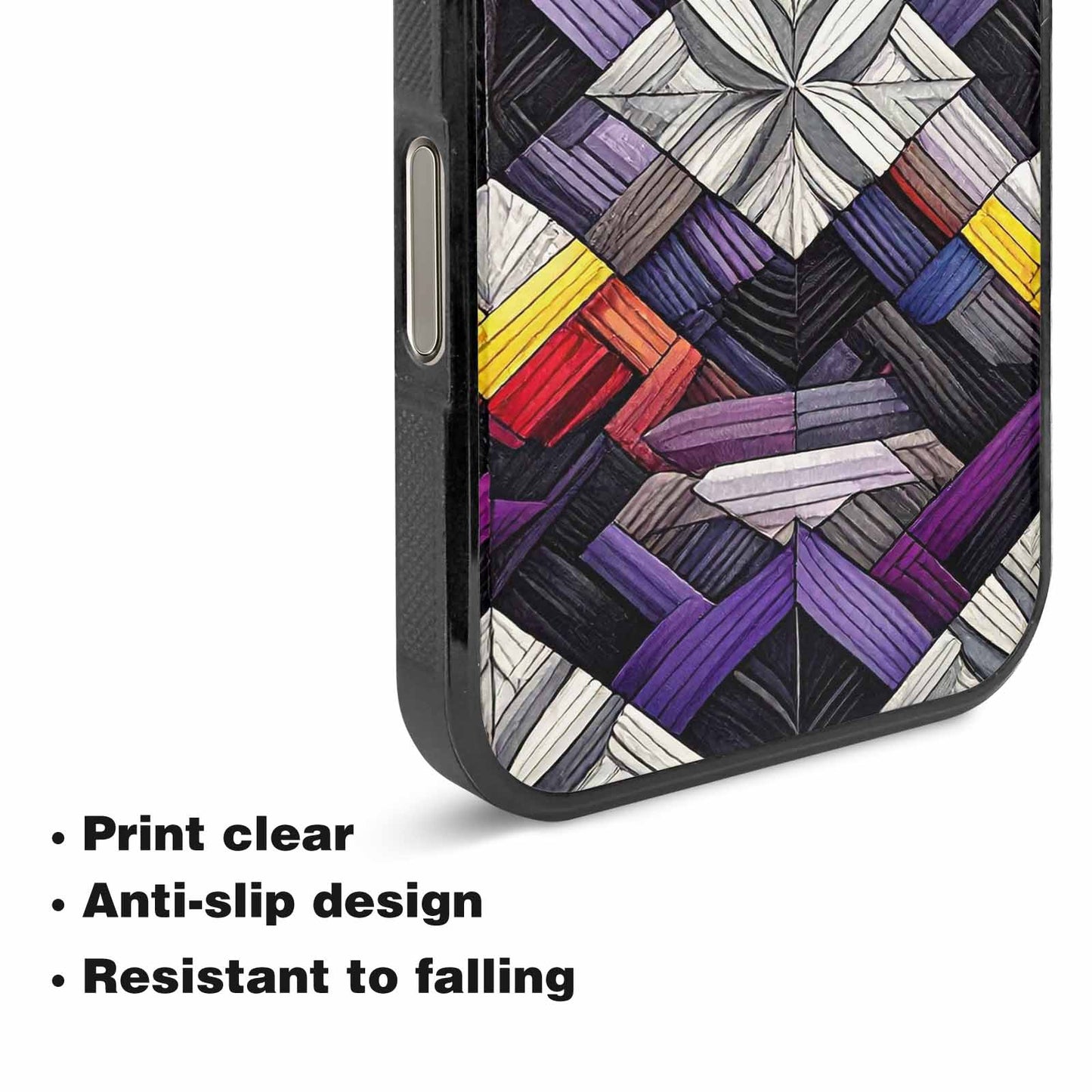iPhone 16 Pro Case — Asexual Flag Color Theme Small Rainbow, Custom Art Phone Cover