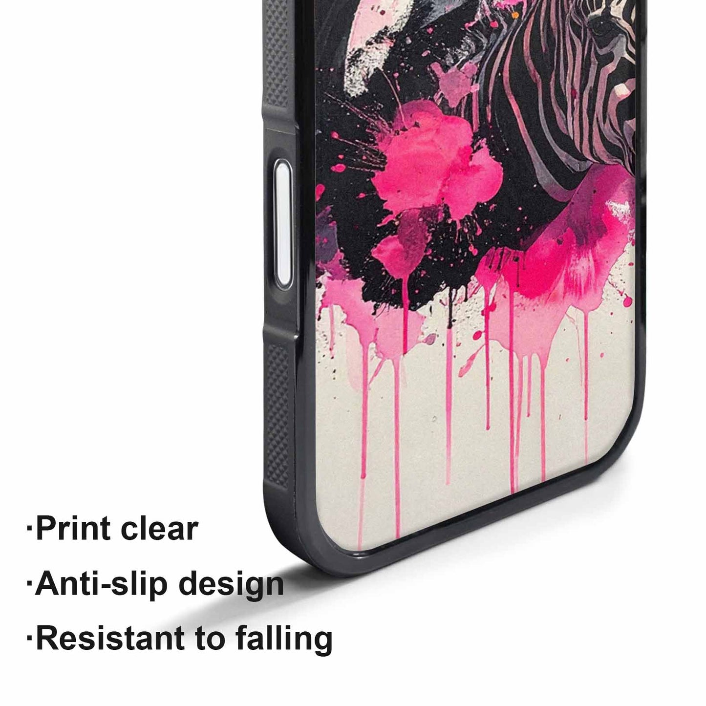 iPhone 17 Air Case — Black Pink Ink Zebra Stripe Animal, Custom Art Phone Cover