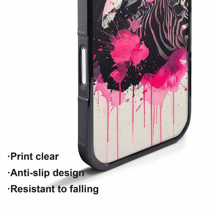 iPhone 17 Air Case — Black Pink Ink Zebra Stripe Animal, Custom Art Phone Cover