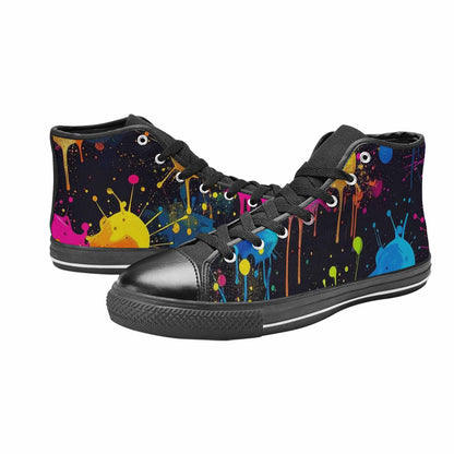 WOMEN'S Paint Splatter High Top Canvas Vivid Custom Sneakers