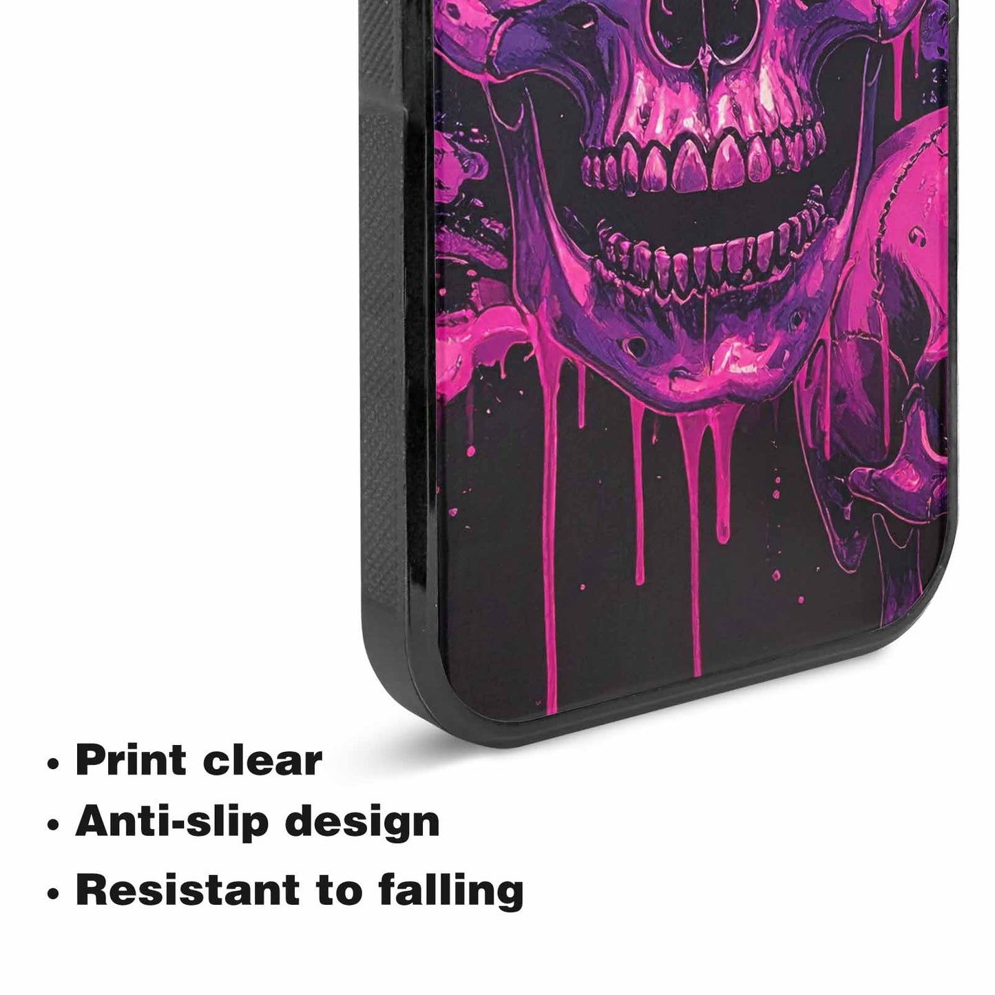 iPhone 15 Plus Case — Pink Purple Skeletons Neon Drip Melting, Customized Protective Case