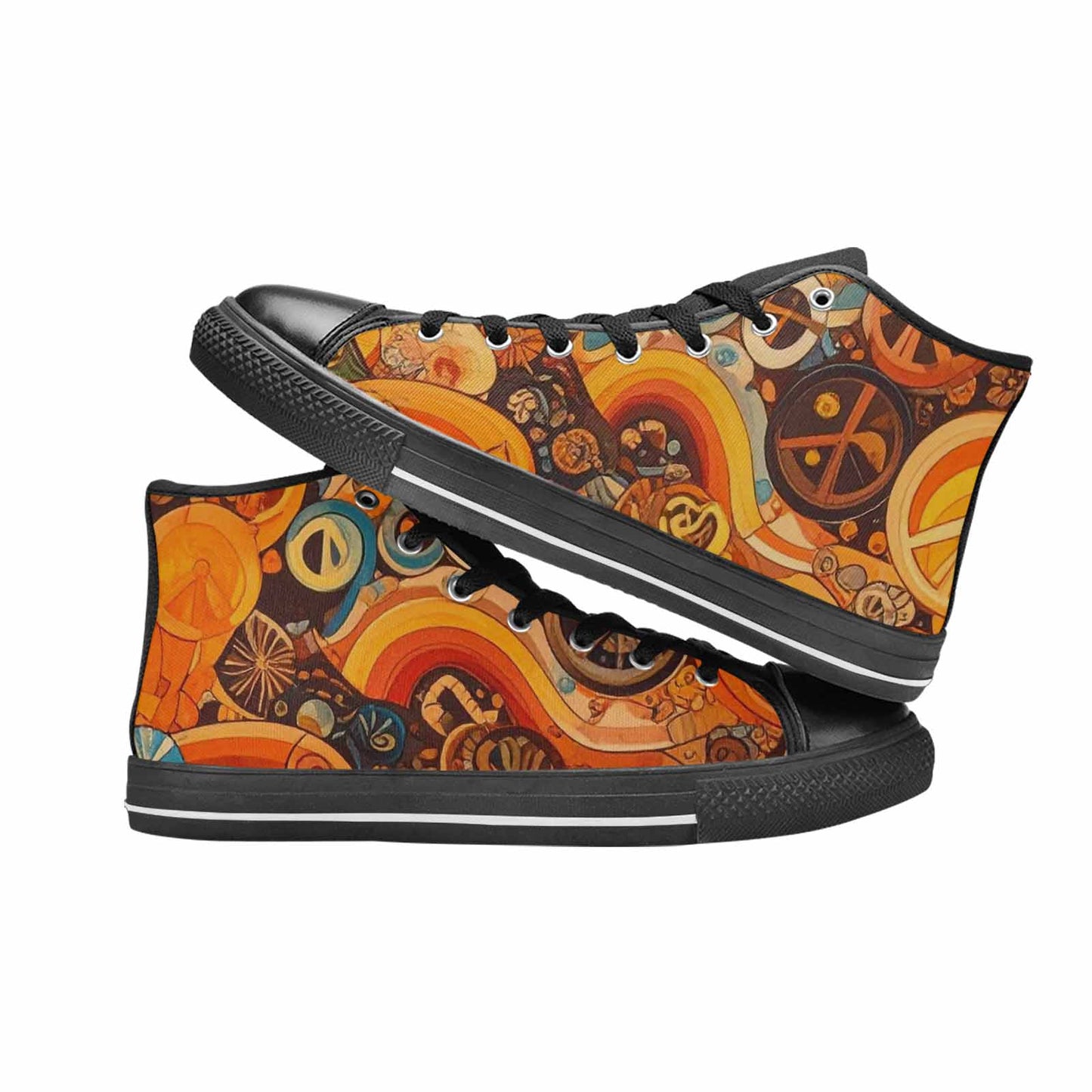 MEN'S Groovy 70S Peace High Top Canvas Y2K Custom Shoes