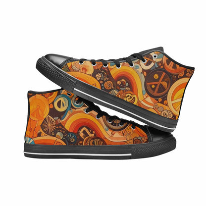 MEN'S Groovy 70S Peace High Top Canvas Y2K Custom Shoes
