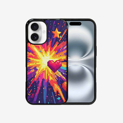 iPhone 16 Case — Pixel Art 8 Bit Burst Pattern, Customized Protective Case