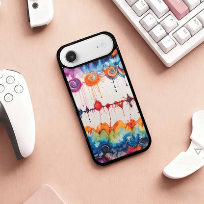 iPhone 17 Air Case — Tie Dye Swirls Black Red Tie, Personalized Phone Case