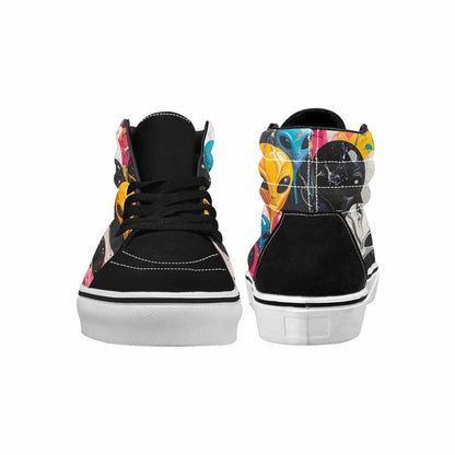 MEN'S Aliens  Marble Aliens High Top Canvas Wallpaper Art Custom Sneakers