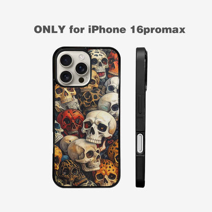 iPhone 16 Pro Max Case — Skulls Pattern Hundreds Of Sma 1q9, Custom Printed Phone Case