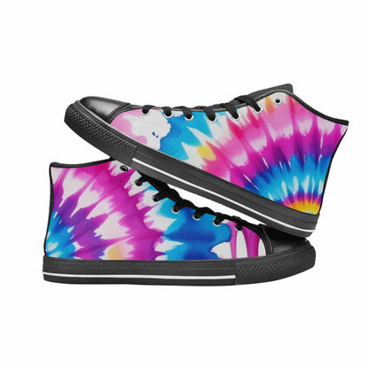 MEN'S Tie Dye Drip High Top Canvas Vibrant Chaos Custom Shoes