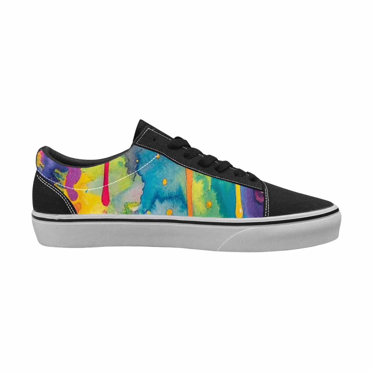 WOMEN'S Aliens  Tie Dye Lace-Up Canvas Melting Art Custom Sneakers