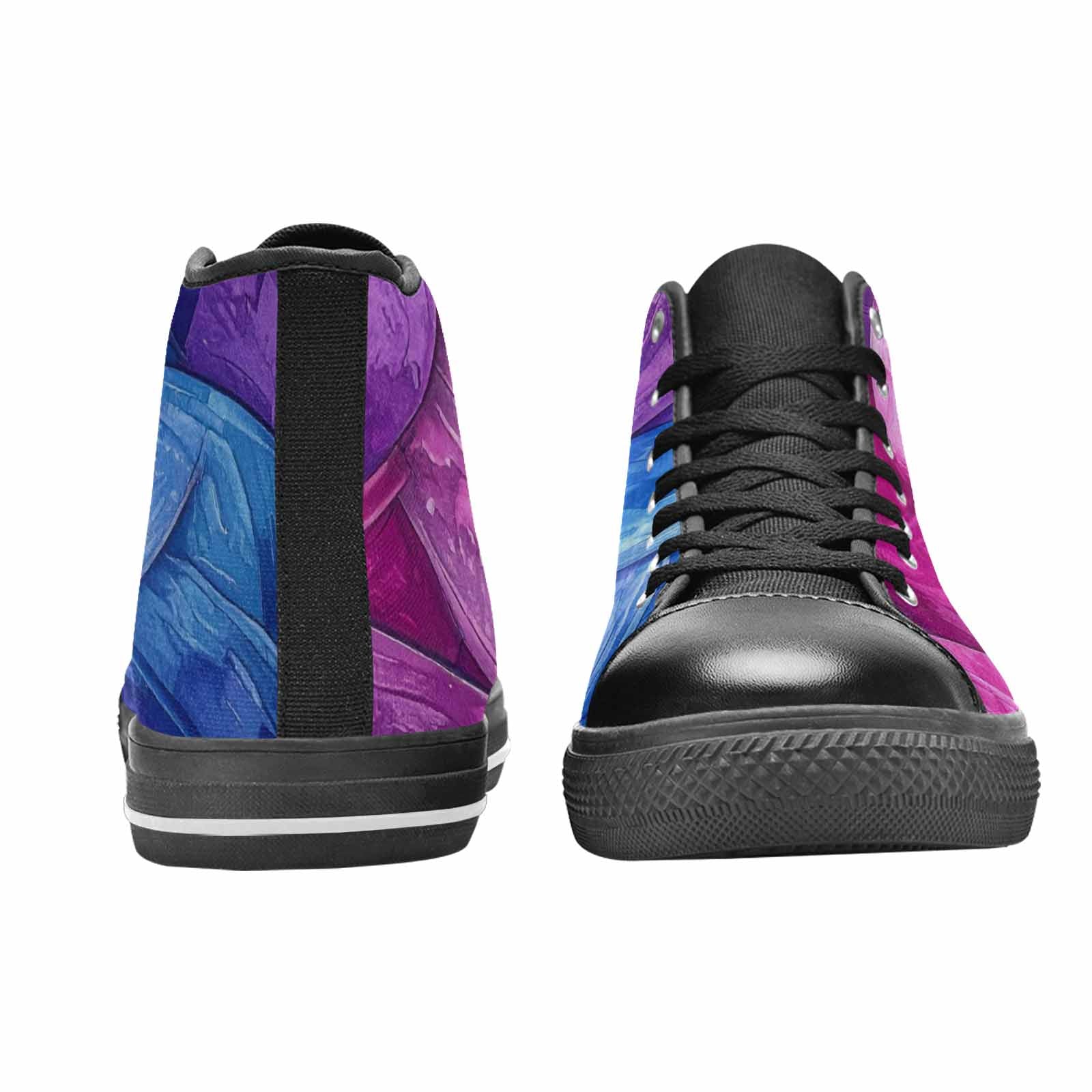 MEN'S Bisexual Flag Color High Top Canvas Wallpaper Art Custom Shoes