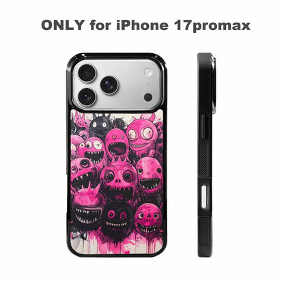 iPhone 17 Pro Max Case — Black &amp; Pink Ink Cartoon Cute, Custom Made Phone Cover
