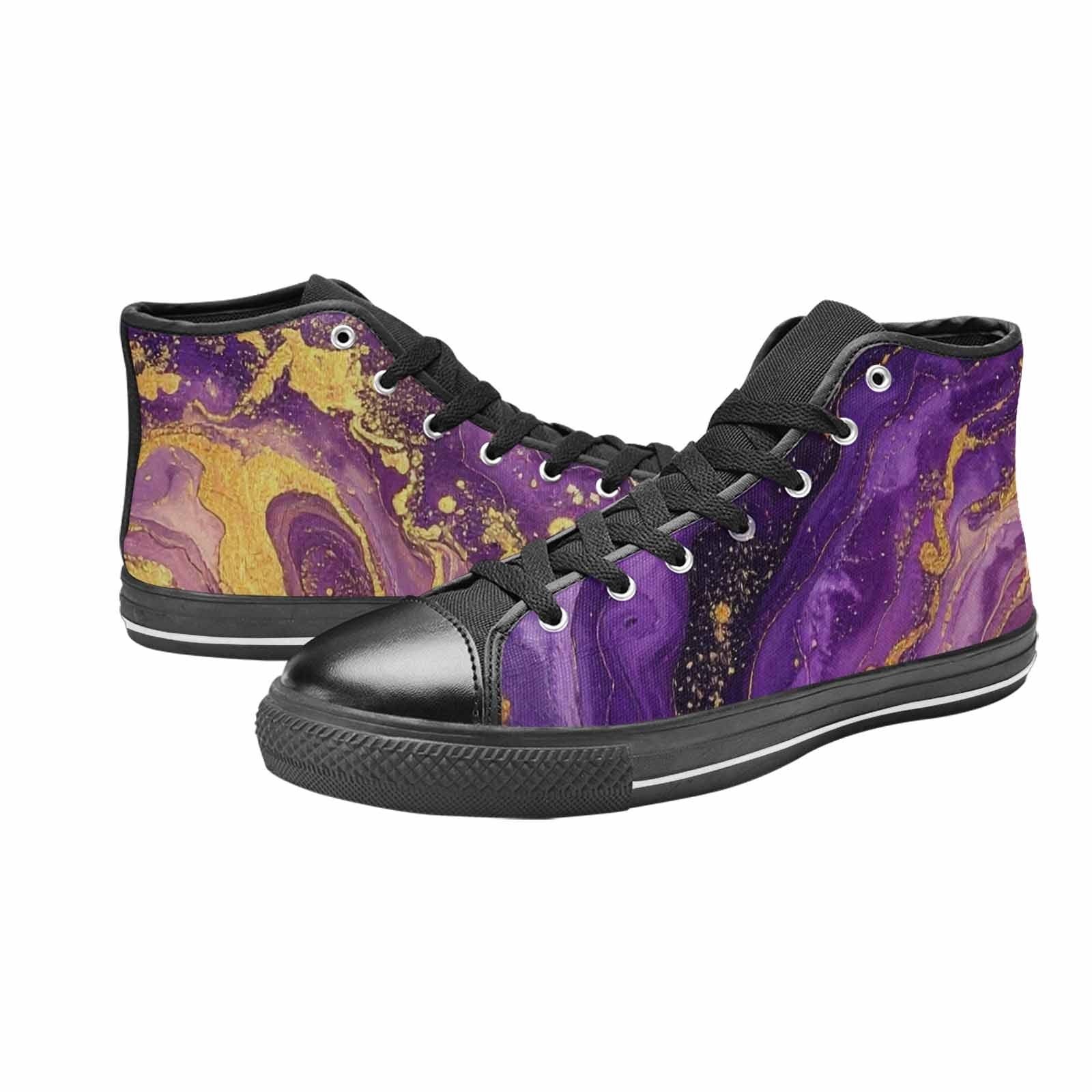 MEN'S Starry Night Nebula Brushstroke High Top Canvas Y2K Custom Shoes