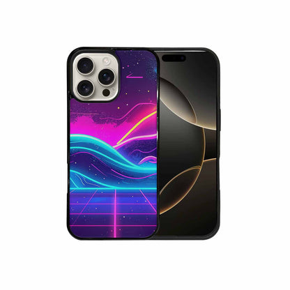 iPhone 16 Pro Max Case — 1980s Neon Cartoon Art Pattern, Custom Printed Phone Case