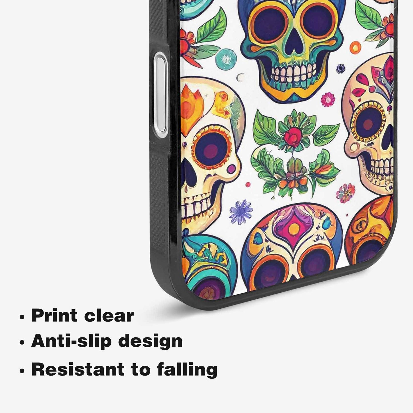 iPhone 16 Case — Vibrant Skull Seamless, Custom Phone Case