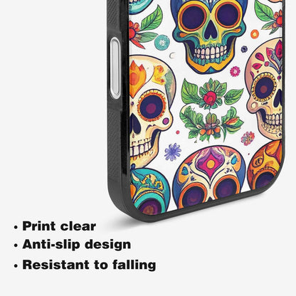 iPhone 16 Case — Vibrant Skull Seamless, Custom Phone Case