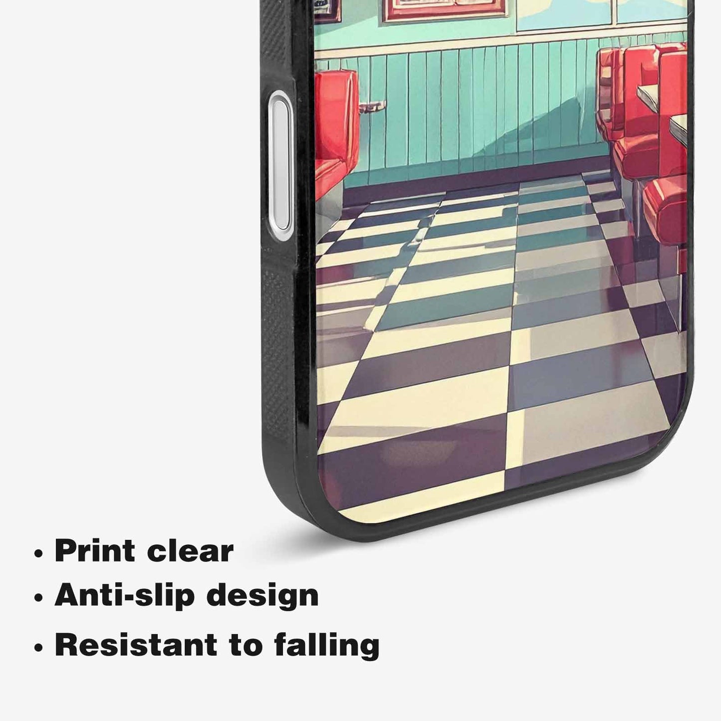 iPhone 16 Plus Case — 1950s Diner Cartoon Art Pattern, Custom Print Case Cover