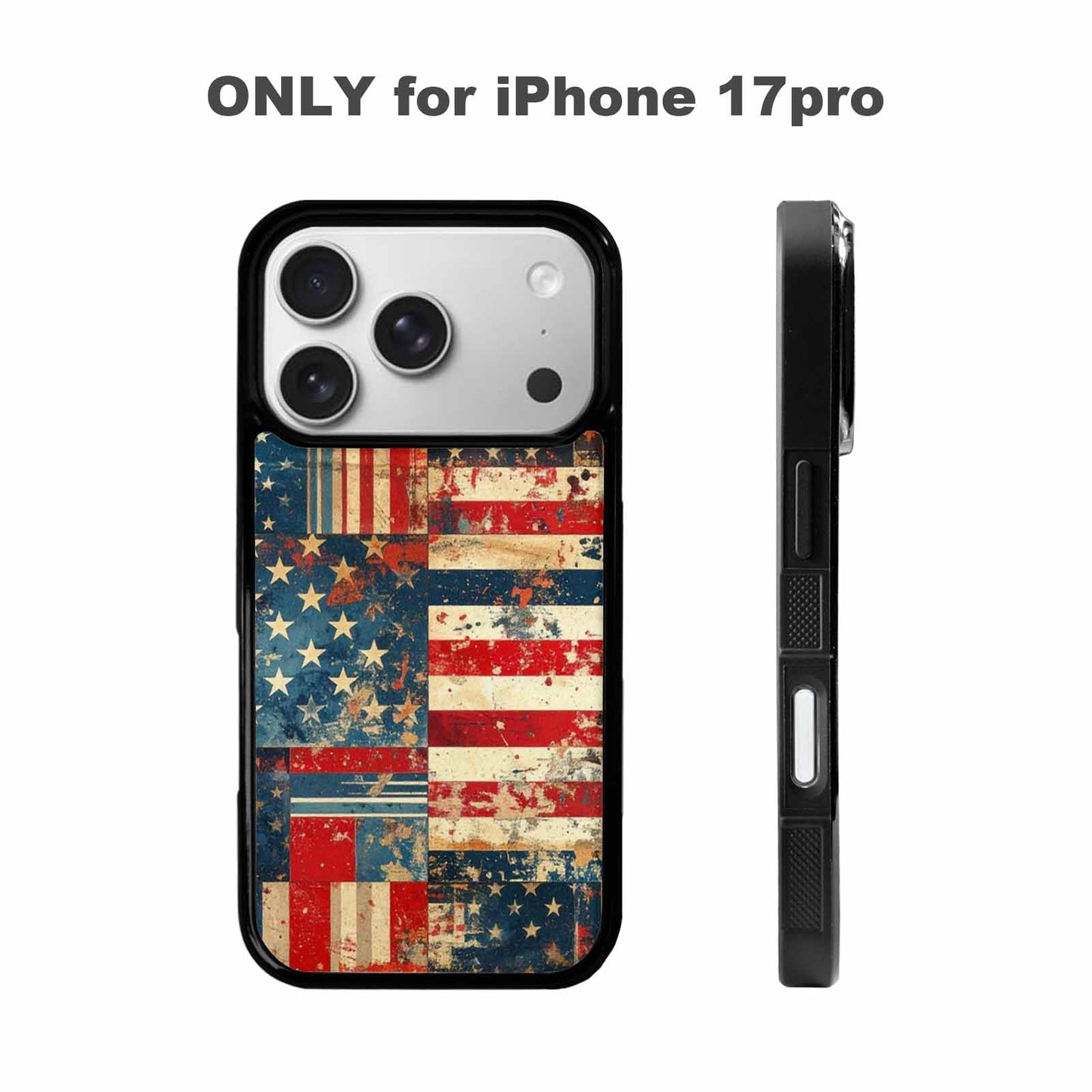 iPhone 17 Pro Case — Small American Flag Stars And Galaxy, Custom Printed Phone Case