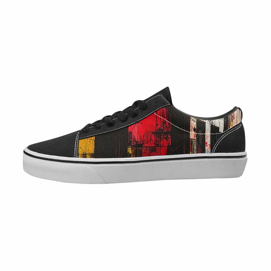 WOMEN'S Liminal Black & Red Ink Canvas One Of A Kind Vibrant Chaos Limited Edition Sneakers
