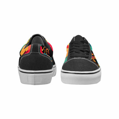 MEN'S Floral Snake Print Canvas Lace-Up Vibrant Chaos Sneakers
