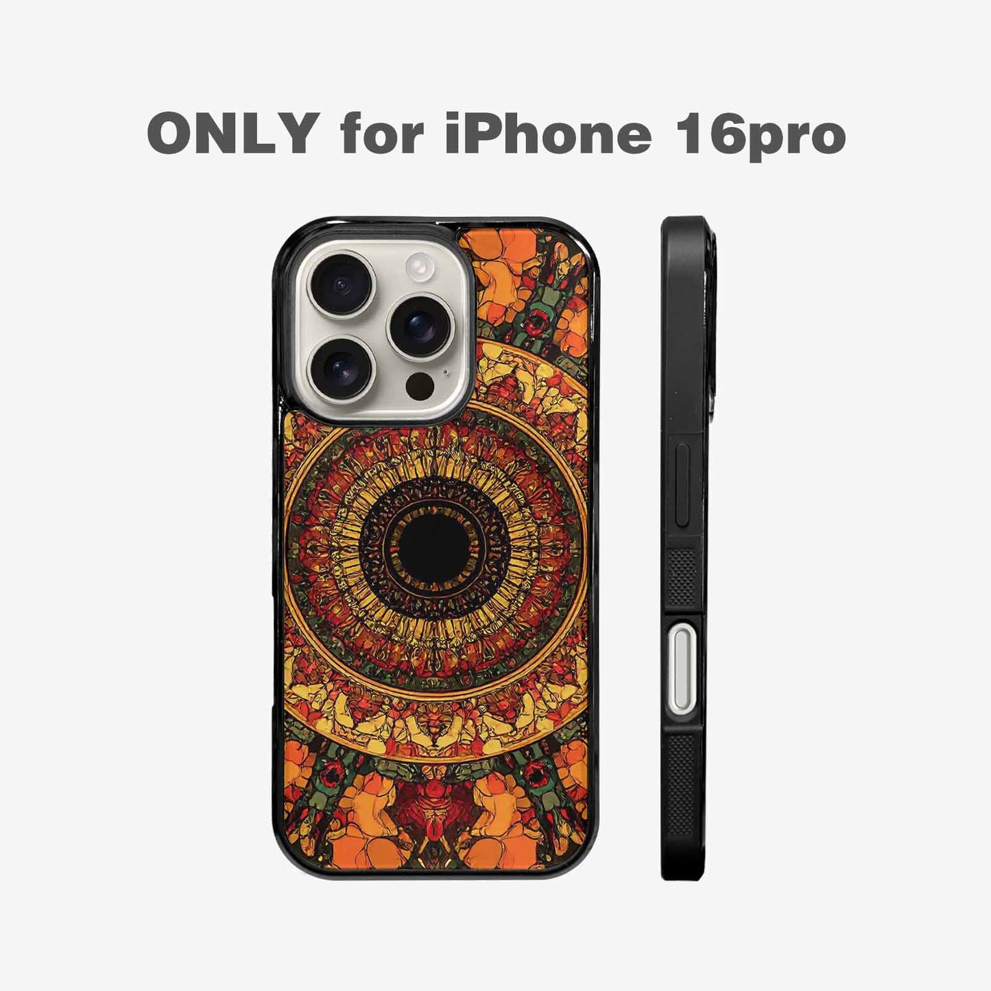 iPhone 16 Pro Case — Mandala Lions Art Seamless Pattern Vibrant, Custom Print Case Cover