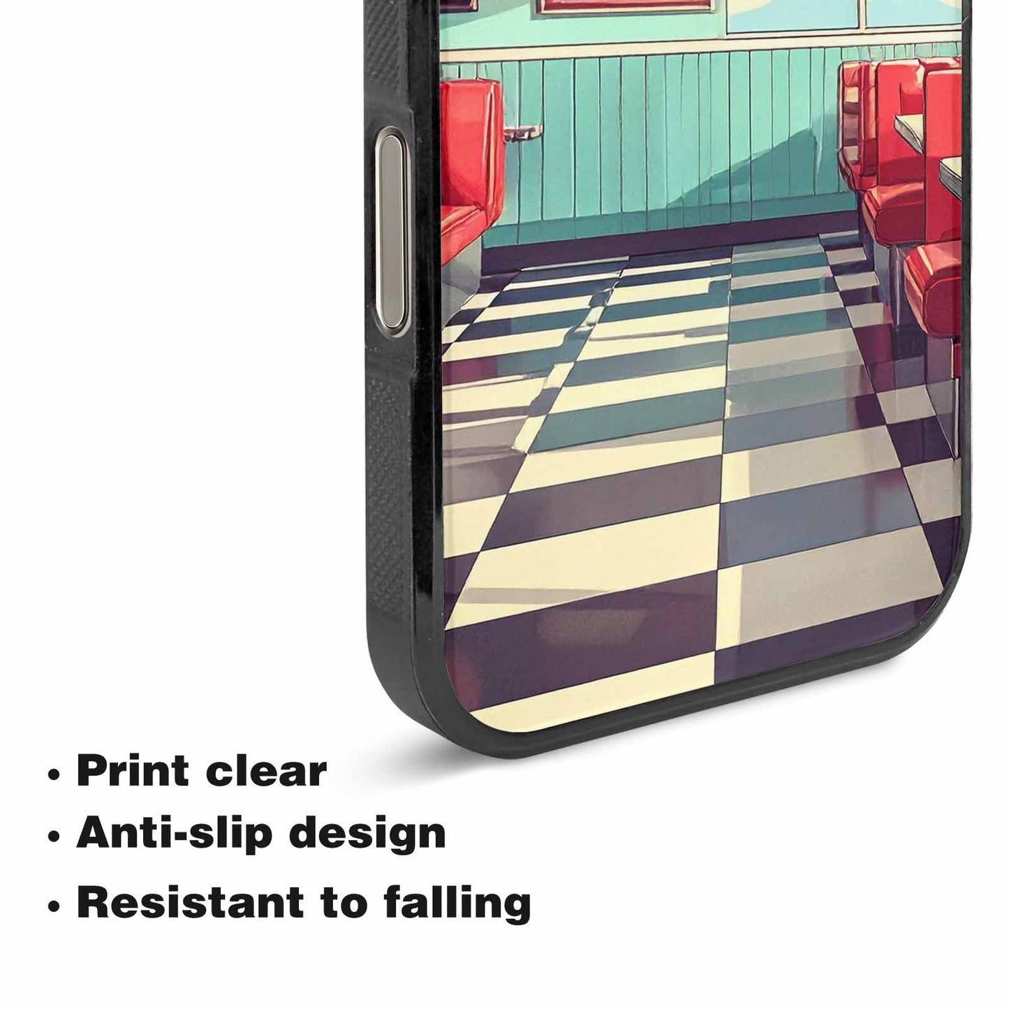 iPhone 16 Pro Max Case — 1950s Diner Cartoon Art Pattern, Original Design Phone Case