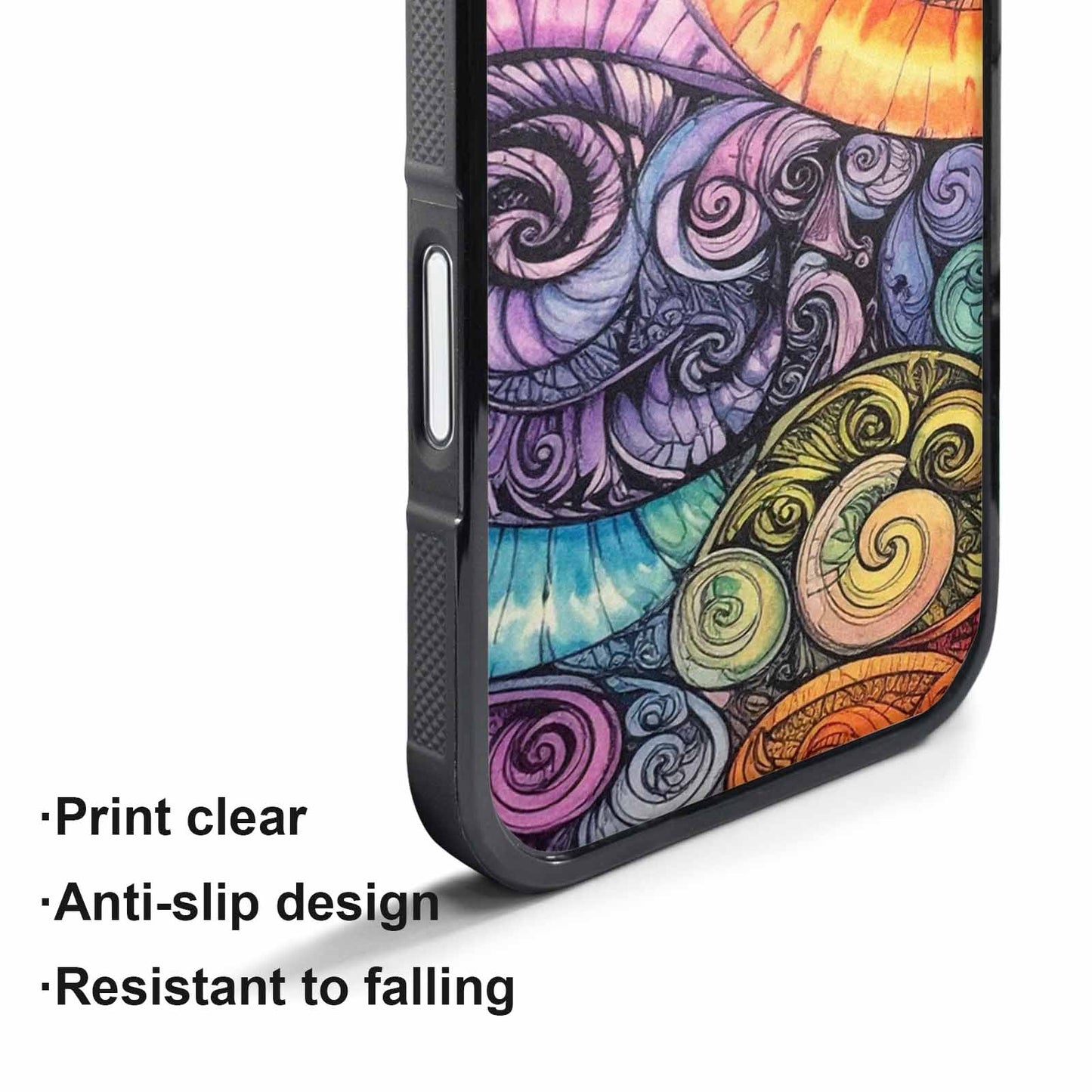 iPhone 17 Air Case — Tie Dye Swirls Black White Tie, Original Design Phone Case