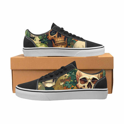 WOMEN'S Skulls  Camo Skulls Lace-Up Canvas Neon Fantasy Shoes