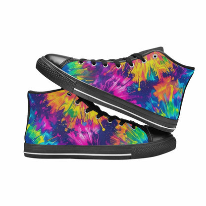 MEN'S Tie Dye - High Top Canvas Y2K Custom Shoes