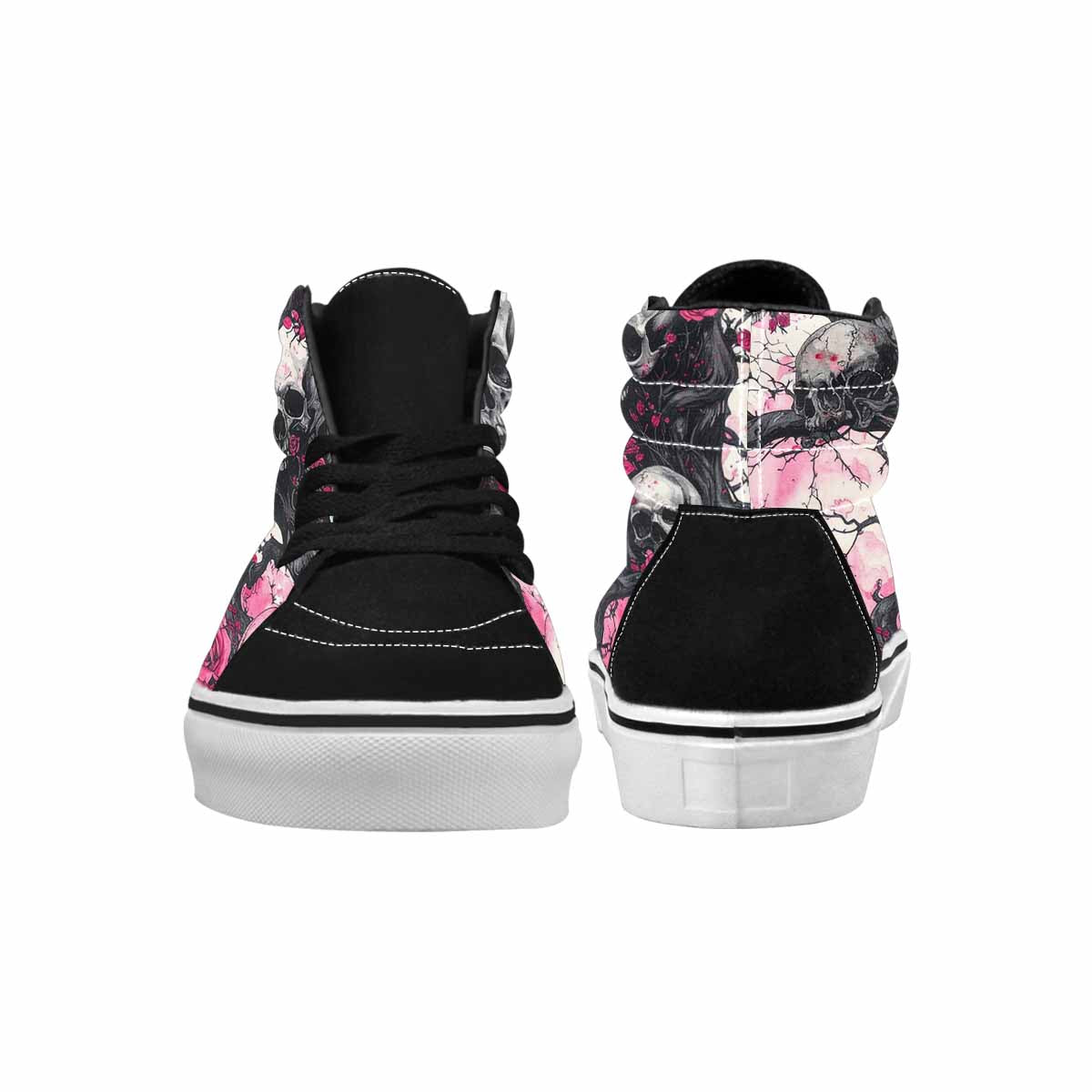 MEN'S Skull Roses High Top Canvas Vibrant Chaos Custom Sneakers
