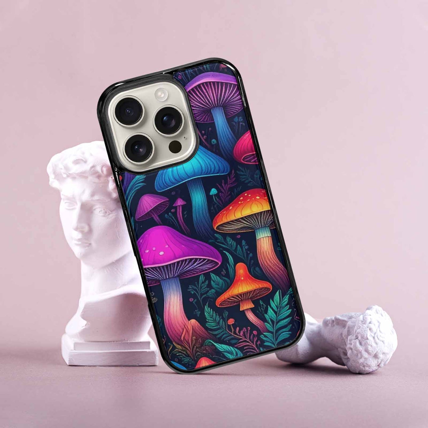 iPhone 16 Pro Case — Mushroom Psychedelic Art Seamless Pattern Vibrant, Unique Phone Case Design