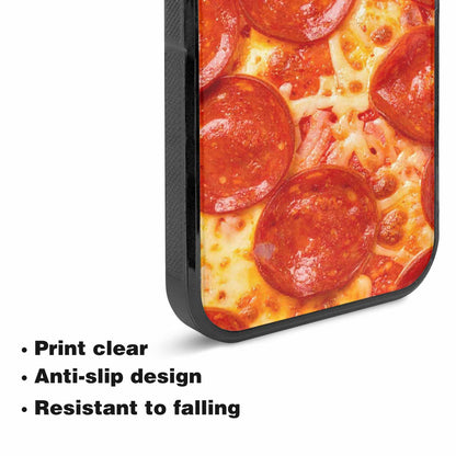 iPhone 15 Case — Pepperoni Pizza Background Art Filling Entire, Original Design Phone Case