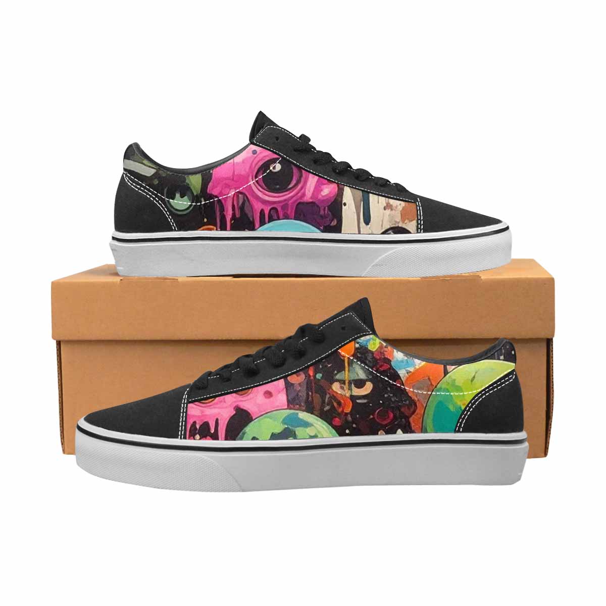 WOMEN'S Aliens  Camo Melting Lace-Up Canvas Dreamcore Shoes