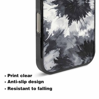 iPhone 16 Pro Case — Tie Dye Black And Gray Blended, Personalized Phone Case