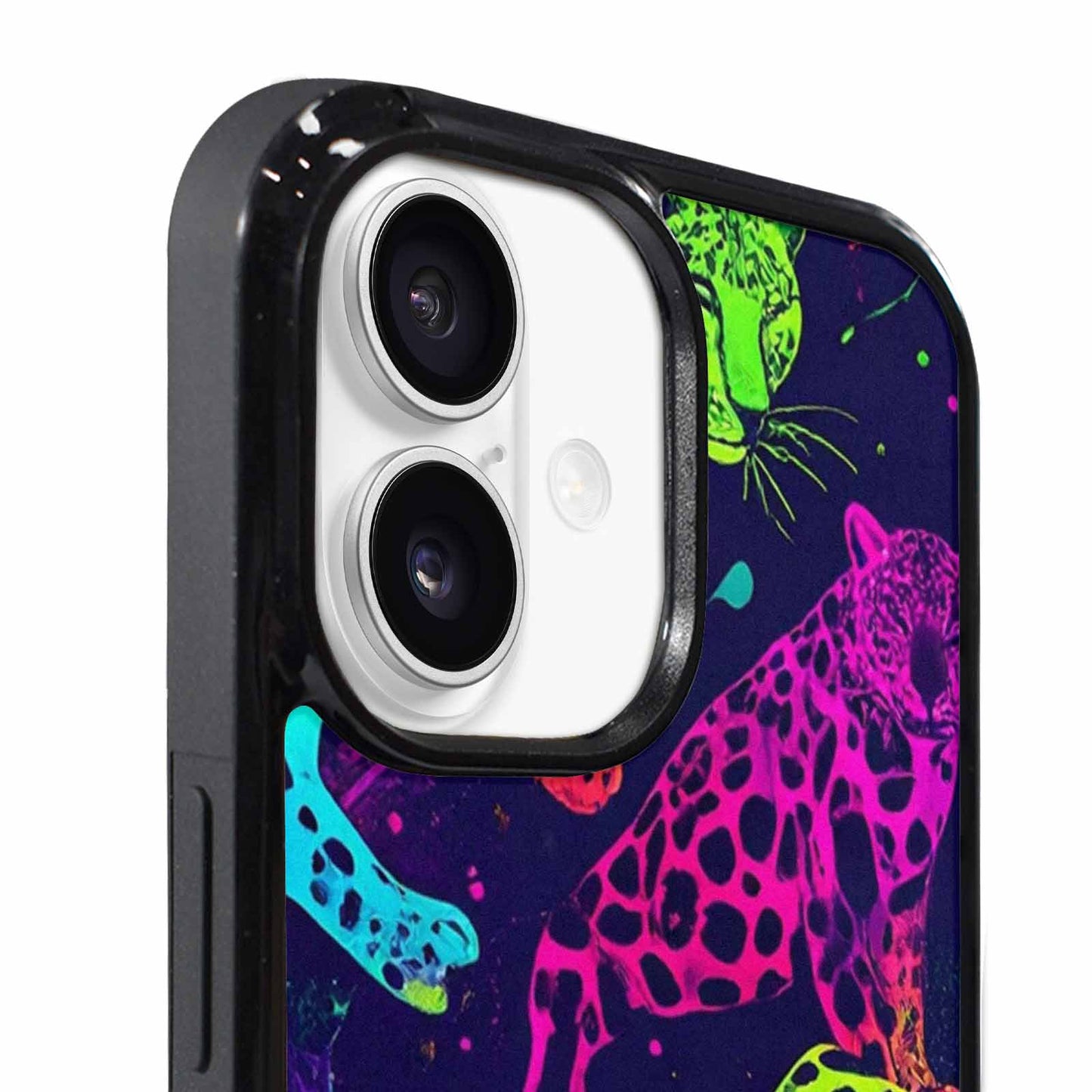 iPhone 17 Case — Leopard Print Neon Seamless Animal Print, Custom Printed Phone Case