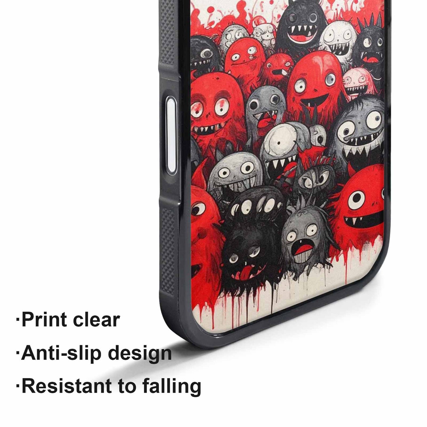 iPhone 17 Pro Max Case — Black &amp; Red Ink Cartoon Cute, Personalized Phone Case