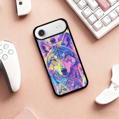 iPhone 17 Air Case — Neon Zebra Print Wolf Animal Print, Custom Designed Case Cover