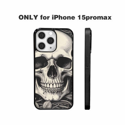 iPhone 15 Pro Max Case — 20 Skulls Overlapping Seamless Tileable Pattern, Unique Phone Case Design