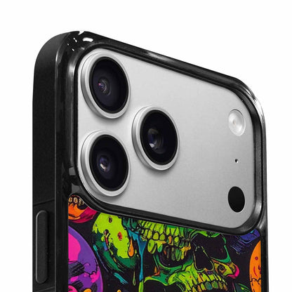 iPhone 17 Pro Case — Vibrant Camo Of Skeletons Neon Camo, Personalized Phone Case