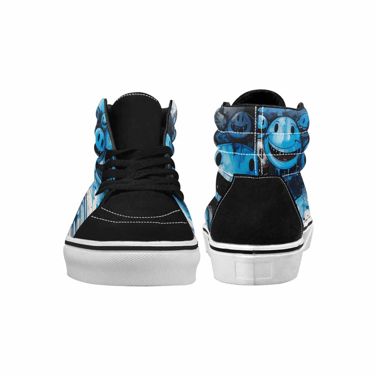 MEN'S Melting Moon Smiley High Top Canvas Kaleidoscope Sneakers