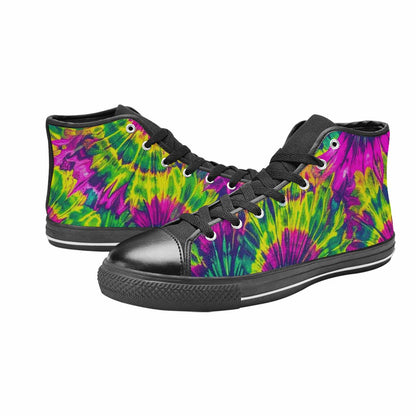 MEN'S Tie Dye - High Top Canvas Cottagecore Custom Shoes