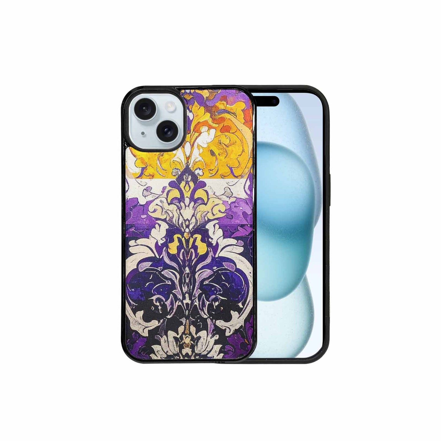 iPhone 15 Plus Case — Nonbinary Flag Color Theme Small Rainbow, Unique Phone Case Design
