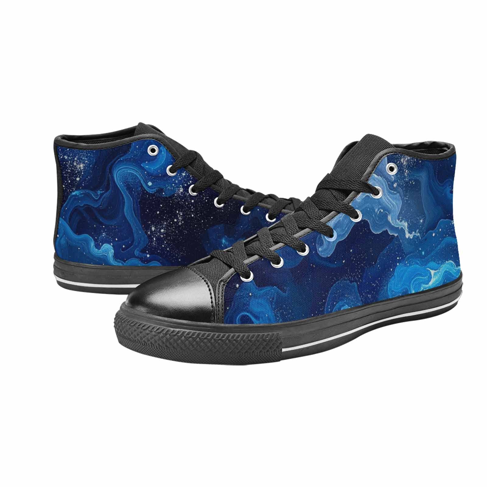 WOMEN'S Galaxy Art - High Top Canvas Vibrant Chaos Custom Shoes