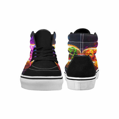 MEN'S Toxic Skeleton Hot Dog High Top Canvas Vibrant Chaos Sneakers