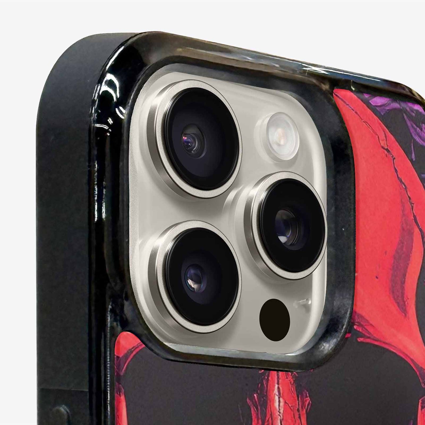 iPhone 16 Pro Case — Red Purple Skeletons Neon Drip Melting, Custom Designed Case Cover